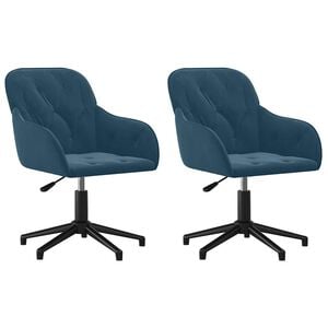 vidaXL Sillas de comedor giratorias 2 uds terciopelo azul