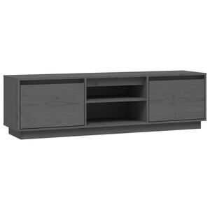 vidaXL Mueble de TV de madera maciza de pino gris 140x35x40 cm