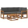 vidaXL Conjunto de sof&aacute;s de exterior 5 pcs Natural y Antracita