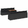 vidaXL Conjunto de sof&aacute; de jard&iacute;n 7 uds. Negro