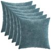 vidaXL Coj&iacute;n 6 uds. HEERLEN Azul 35 x 35 cm Tela Chenille