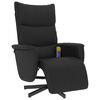 vidaXL Sill&oacute;n reclinable masaje con reposapi&eacute;s cuero sint&eacute;tico negro