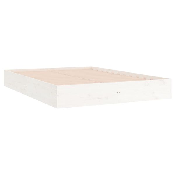 vidaXL Estructura de cama sin colch&oacute;n madera maciza blanco 120x200 cm
