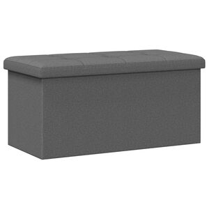 vidaXL Banco de almacenamiento plegable Gris Claro Lino