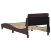 vidaXL Estructura de cama Dover tela marr&oacute;n oscuro 80x200 cm