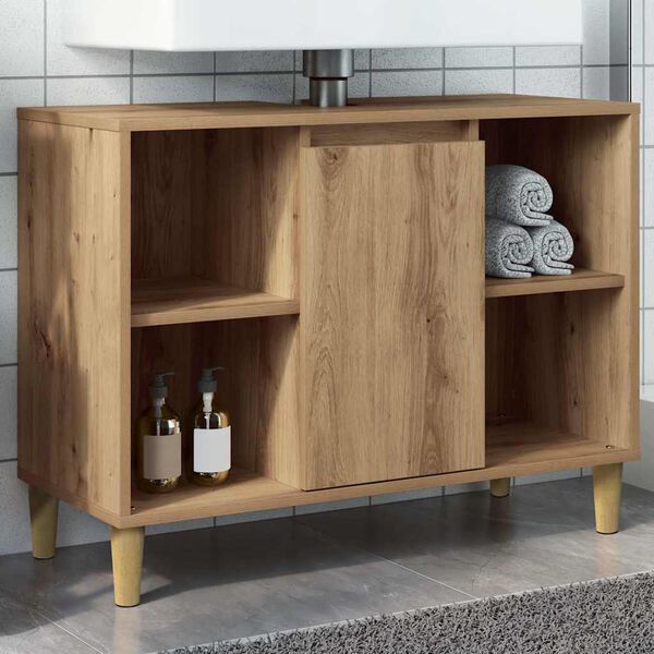 vidaXL Mueble de baño madera de ingeniería roble artisian 80x33x60 cm