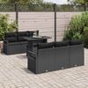 vidaXL Conjunto de sof&aacute; de jard&iacute;n 7 pcs Negro rat&aacute;n sint&eacute;tico