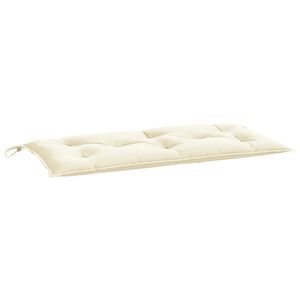 vidaXL Coj&iacute;n de banco de jard&iacute;n tela Oxford blanco crema 100x50x7 cm