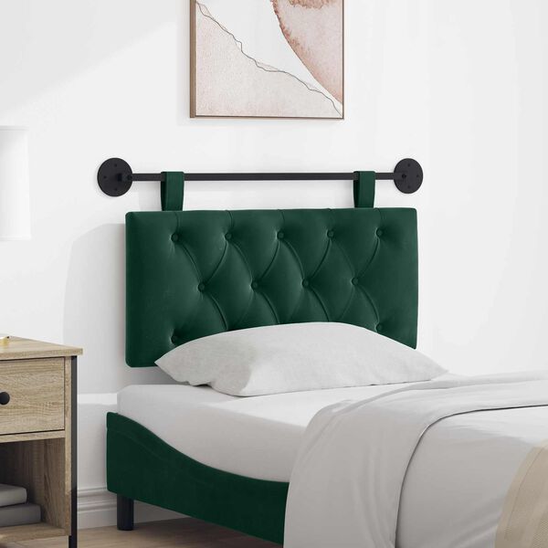 vidaXL Cabecera Colgante Verde oscuro 100 x 55 x 7 cm Terciopelo