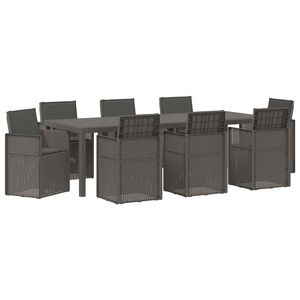 vidaXL Conjunto de Comedor de Jard&iacute;n 9 uds. Gris Claro y Antracita PP