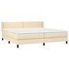 vidaXL Cama box spring con colch&oacute;n tela color crema 200x200 cm