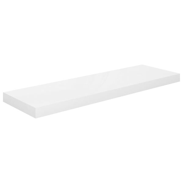 vidaXL Estante flotante de pared blanco brillante MDF 80x23,5x3,8 cm