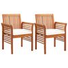 vidaXL Set comedor de jardín 3 pzas y cojines madera maciza de acacia