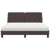 vidaXL Cama con colch&oacute;n de tela marr&oacute;n oscuro 160x200 cm