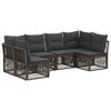 vidaXL Conjunto de sof&aacute;s de jard&iacute;n 6 pcs Gris rat&aacute;n sint&eacute;tico