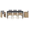vidaXL Conjunto de Comedor de Jard&iacute;n 9 pcs Beige rat&aacute;n sint&eacute;tico