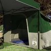 vidaXL Juego de Tienda de Camping con techo 2 pcs Verde Tafet&aacute;n y Tela