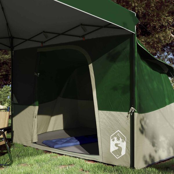 vidaXL Juego de Tienda de Camping con techo 2 pcs Verde Tafet&aacute;n y Tela