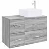 vidaXL Juego de muebles de ba&ntilde;o 2 pcs Sonoma gris Madera de ingenier&iacute;a