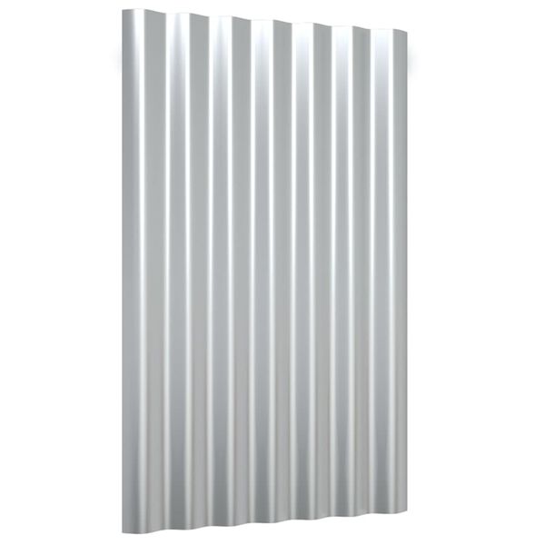 vidaXL Paneles tejado 12 unidades acero galvanizado plateado 60x36 cm