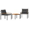 vidaXL Juego de muebles de exterior 3 pcs Gris oscuro rat&aacute;n sint&eacute;tico