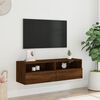 vidaXL Mueble de pared TV madera ingeniería marrón roble 100x30x30 cm