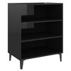 vidaXL Aparador de madera contrachapada negro brillante 57x35x70 cm