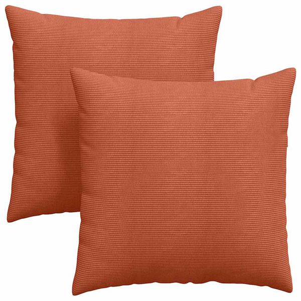 vidaXL Cojines de sofá 2 pcs Rojo Naranja 80 x 80 cm Tela de pana