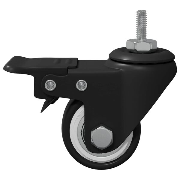 vidaXL Ruedas 2 pcs Negro M6 x 37 mm Hierro y Nailon