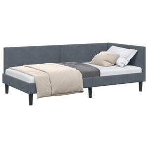 vidaXL Estructura de cama en esquina Gris oscuro 100 cm x 200 cm