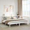 vidaXL Cama con estanter&iacute;a sin colch&oacute;n madera maciza blanca 200x200 cm