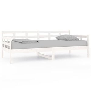 vidaXL Sof&aacute; cama sin colch&oacute;n madera maciza de pino blanco 90x200 cm
