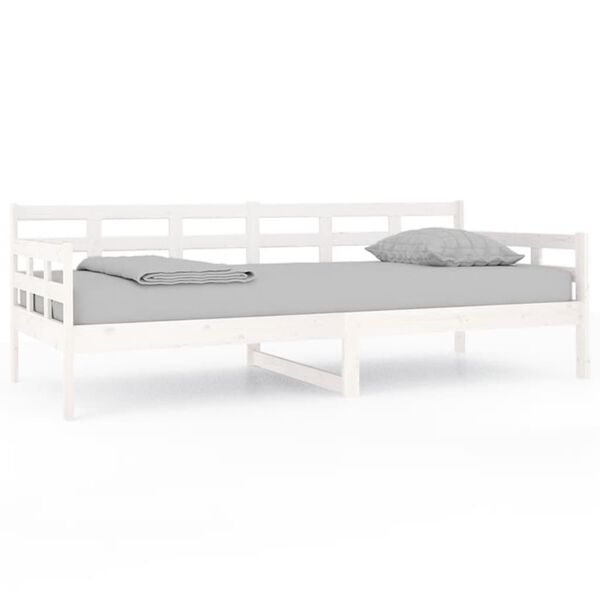 vidaXL Sof&aacute; cama sin colch&oacute;n madera maciza de pino blanco 90x200 cm