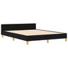 vidaXL Estructura de cama con cabecera Negro 140 x 190 cm tela
