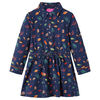 vidaXL Vestido infantil de manga larga azul marino 140