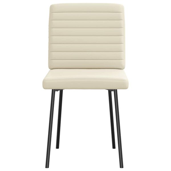 vidaXL Sillas de comedor 4 unidades cuero sint&eacute;tico color crema