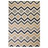 vidaXL Alfombra moderna estampado zigzag marr&oacute;n/negro/azul 160x230 cm