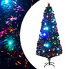 vidaXL &Aacute;rbol de Navidad preiluminado con soporte y LED fibra &oacute;ptica 210 cm