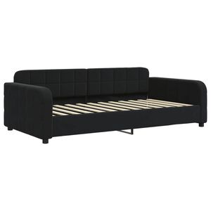 vidaXL Sof&aacute; cama sin colch&oacute;n terciopelo negro 100x200 cm