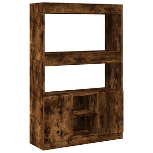 vidaXL Aparador alto madera de ingenier&iacute;a roble ahumado 92x33x140 cm