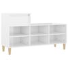 vidaXL Zapatero madera contrachapada blanco brillo 102x36x60 cm