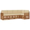 vidaXL Juegos de sof&aacute;s 5 pcs Natural y Beige Madera de Acacia S&oacute;lida