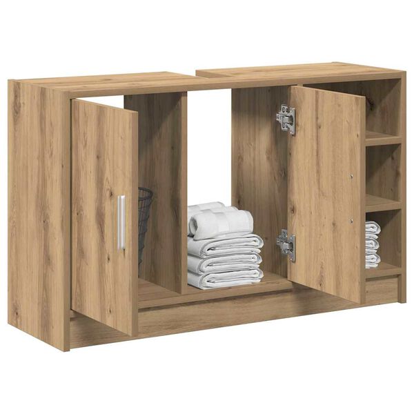vidaXL Mueble de Cuarto de Ba&ntilde;o Roble artesanal 90 x 29 x 55 cm