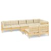 vidaXL Muebles de jard&iacute;n 9 pzas y cojines madera maciza de pino crema