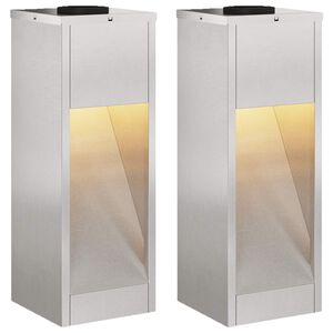 vidaXL Luz de Sendero LED Solar 2 uds. Blanco C&aacute;lido 18 x 18 x 50 cm