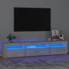 vidaXL Mueble de TV con luces LED gris hormig&oacute;n 195x35x40 cm
