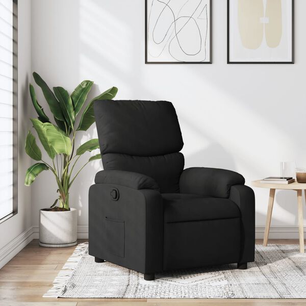 vidaXL Sillón reclinable de tela negro