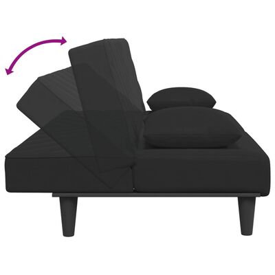 vidaXL Juego de sofás con cojines 2 piezas terciopelo negro
