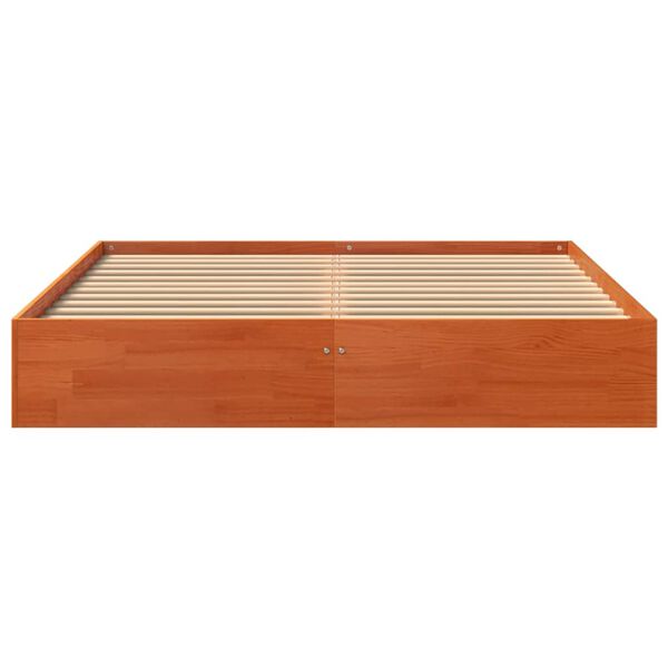 vidaXL Estructura de cama sin colch&oacute;n madera maciza marr&oacute;n 120x190 cm