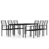 vidaXL Juego de comedor de jard&iacute;n 7 piezas negro